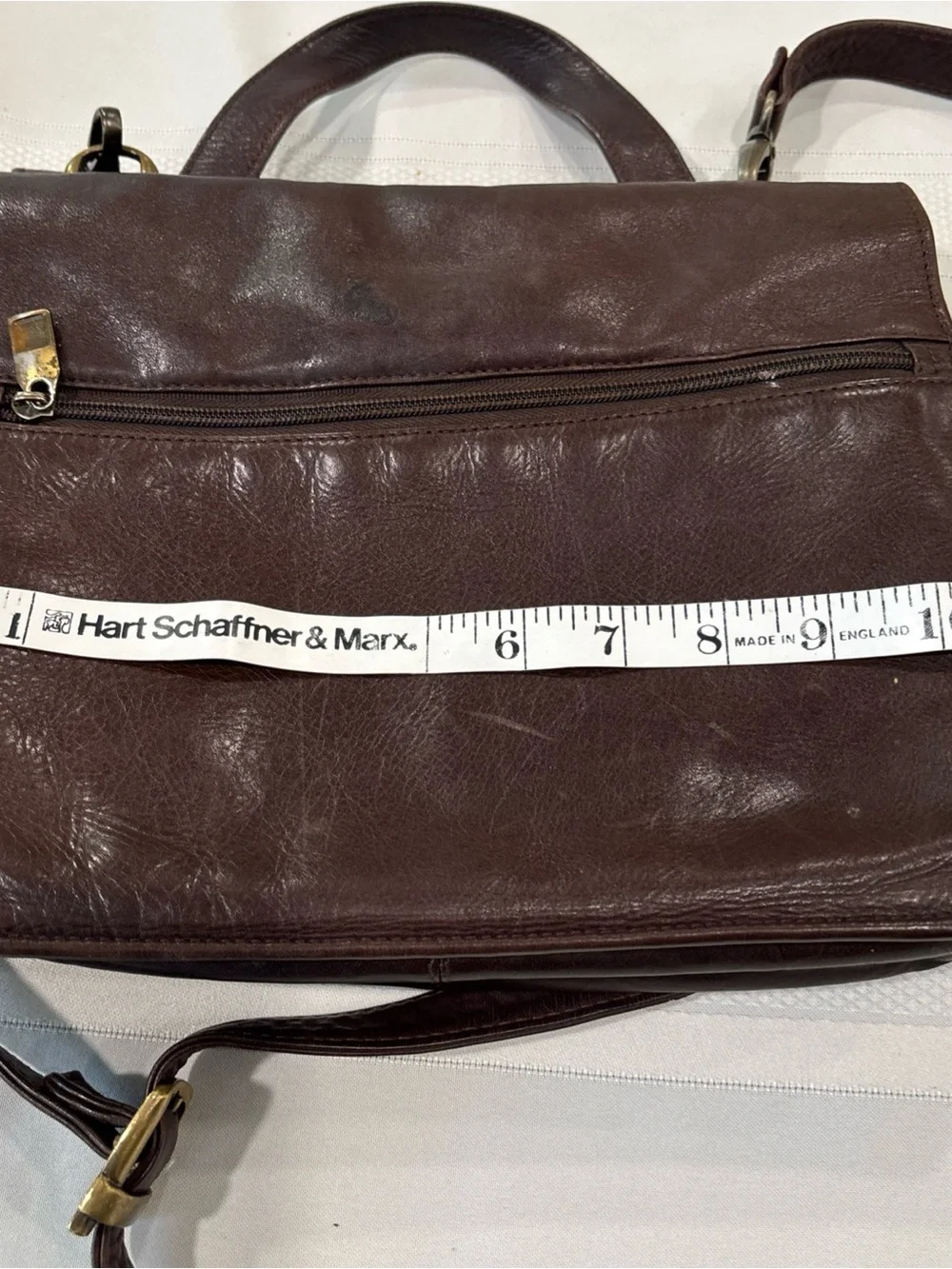 VINTAGE Wilson,s Leather Brown Satchel Briefcase unisex with Shoulder Strap.